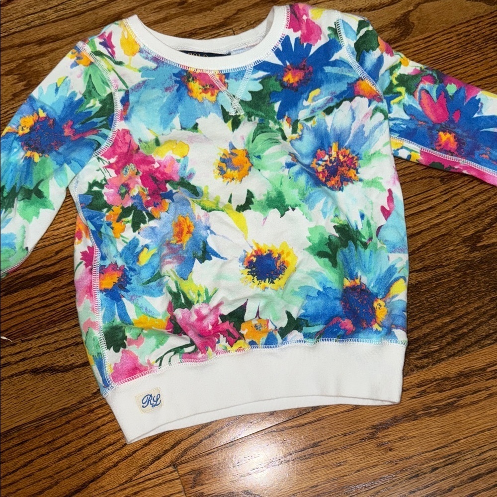 Polo Ralph Lauren crewneck girls floral sweatshirt size 6X NWOT